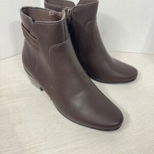 Clarks Dark Brown Leather Booties